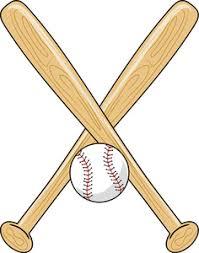 crossed baseball bats and ball