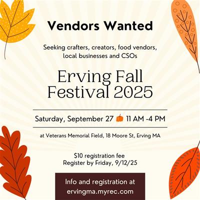 Vendors wanted for Fall Festival
